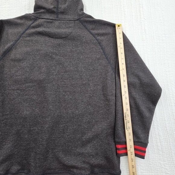 NWT Stitches Atlanta Braves MLB Men's X-Large V-Neck Hooded Grey Sweatshirt NEW - Picture 12 of 15